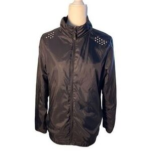 NWT Ideology Black Mock Neck Windbreaker Jacket Size XL